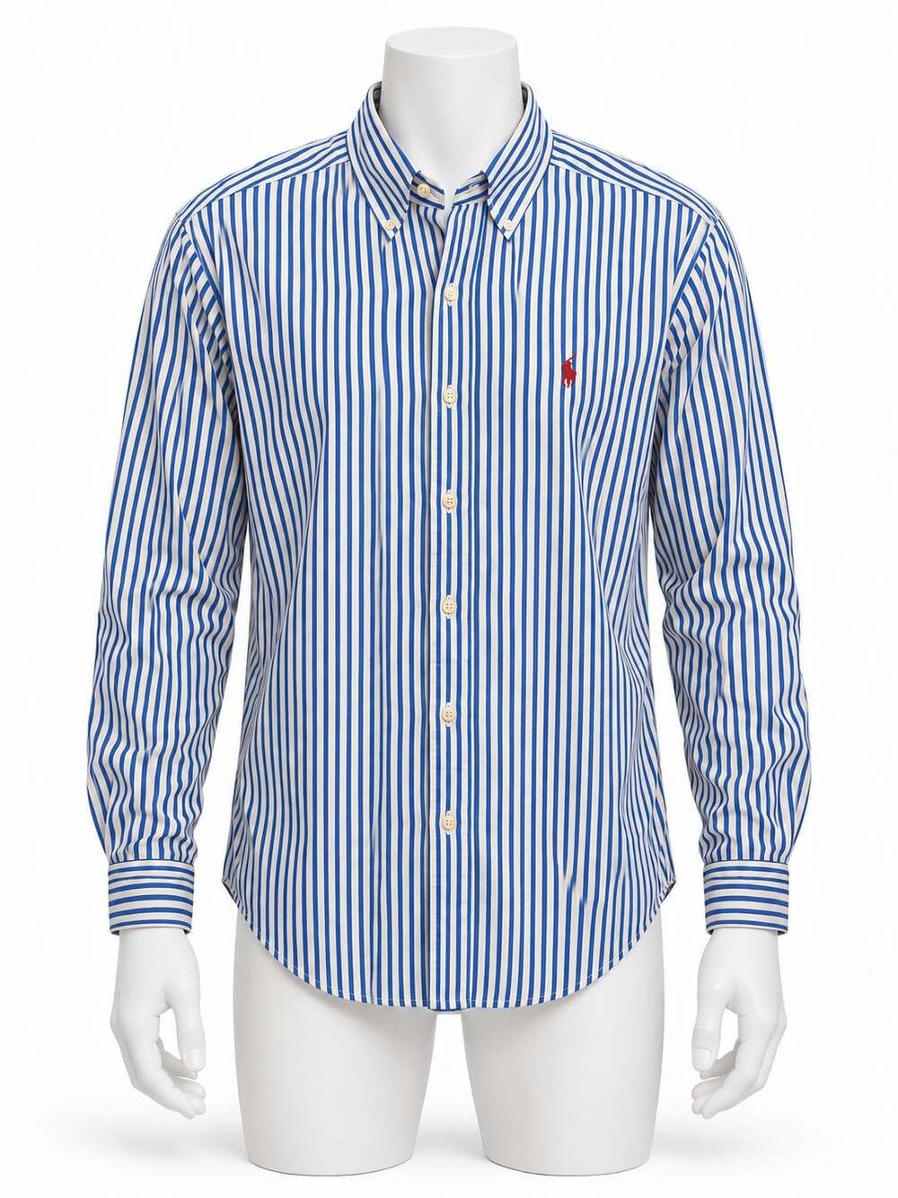 Ralph Lauren Men's Classic Fit Blue and White Striped Long-Sleeve Button-Down Sh - Picture 1 of 11